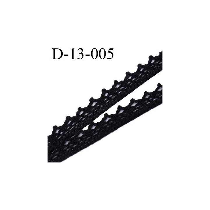 Dentelle 13 mm coton noir