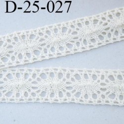 dentelle crochet 25 mm ancienne coton largeur 25 mm couleur écru provient d'une vieille mercerie parisienne prix au mètre