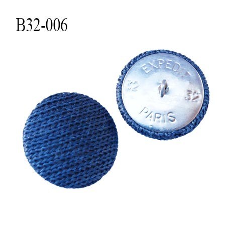 bouton métal tissu 32 mm couleur bleu marine superbe accroche avec un anneau diamètre 32 mm