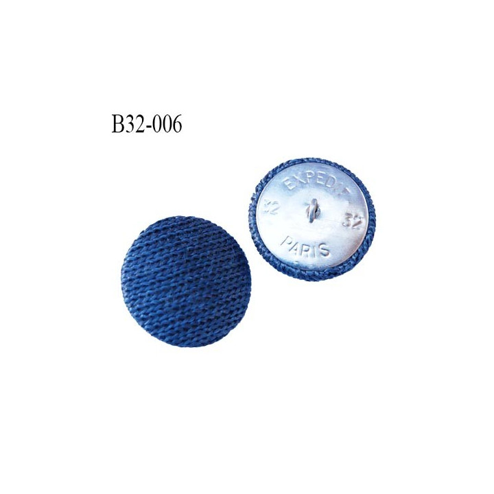 bouton métal tissu 32 mm couleur bleu marine superbe accroche avec un anneau diamètre 32 mm