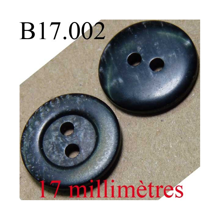 bouton 17 mm couleur noir et gris brillant diamètre 17 mm