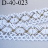 dentelle 40 mm crochet style ancien en coton et synthétique largeur 40 mm couleur blanc et vieille or prix au mètre