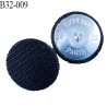 bouton métal tissu 32 mm couleur bleu marine superbe accroche avec un anneau diamètre 32 mm