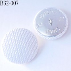 bouton métal tissu 32 mm couleur blanc superbe accroche avec un anneau diamètre 32 mm