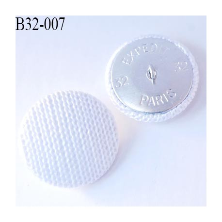 bouton métal tissu 32 mm couleur blanc superbe accroche avec un anneau diamètre 32 mm