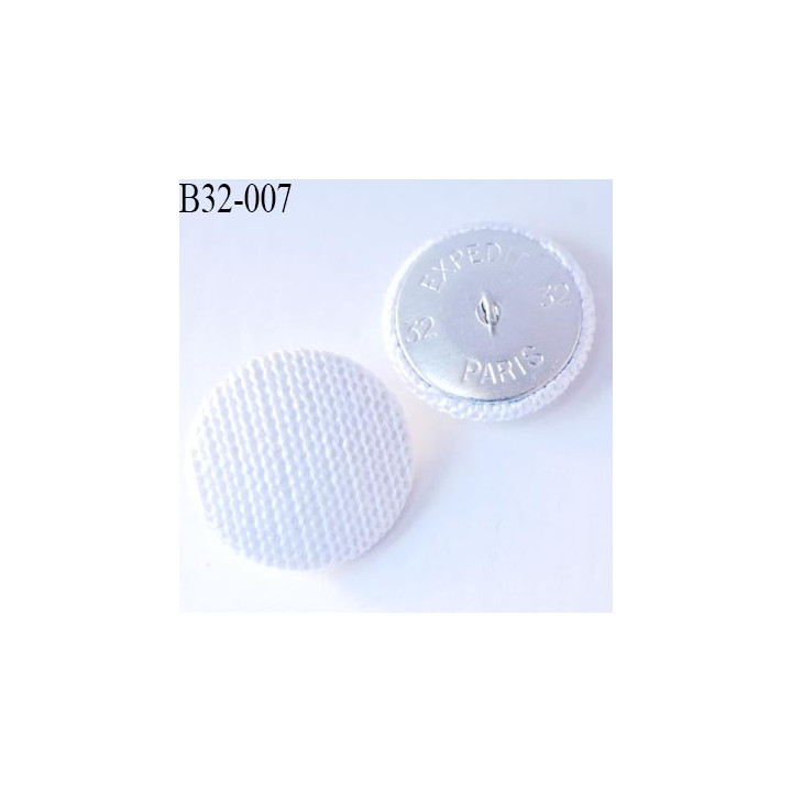 bouton métal tissu 32 mm couleur blanc superbe accroche avec un anneau diamètre 32 mm