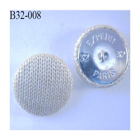 bouton métal tissu 32 mm couleur beige superbe accroche avec un anneau diamètre 32 mm