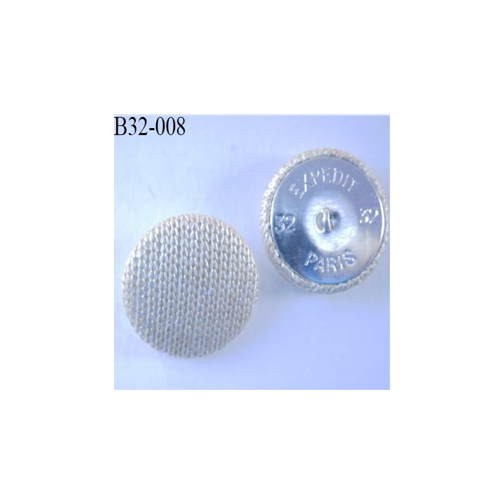 bouton métal tissu 32 mm couleur beige superbe accroche avec un anneau diamètre 32 mm