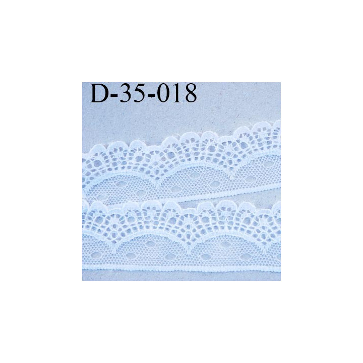 dentelle synthétique largeur 35 mm couleur blanc prix au mètre