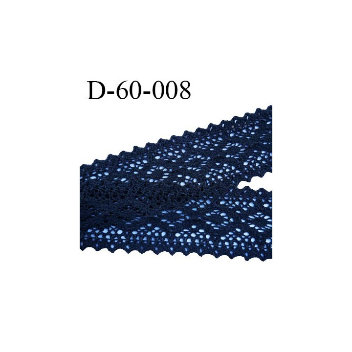 Dentelle crochet 60 mm ancienne 100% coton couleur noir provient d'une vieille mercerie parisienne prix au mètre