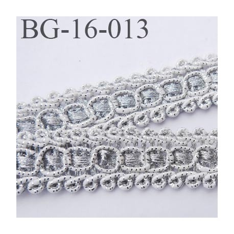 Biais galon 16 mm couleur argent style lurex prix au mètre