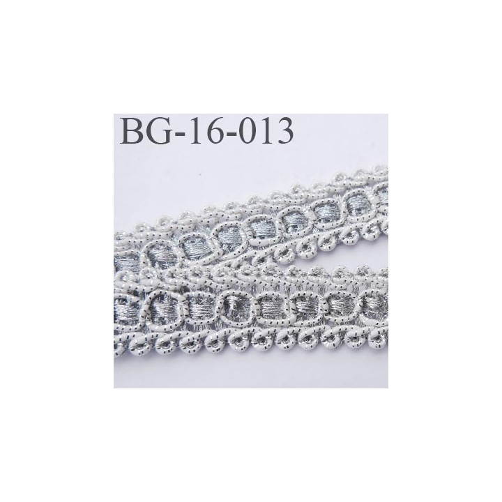 Biais galon 16 mm couleur argent style lurex prix au mètre