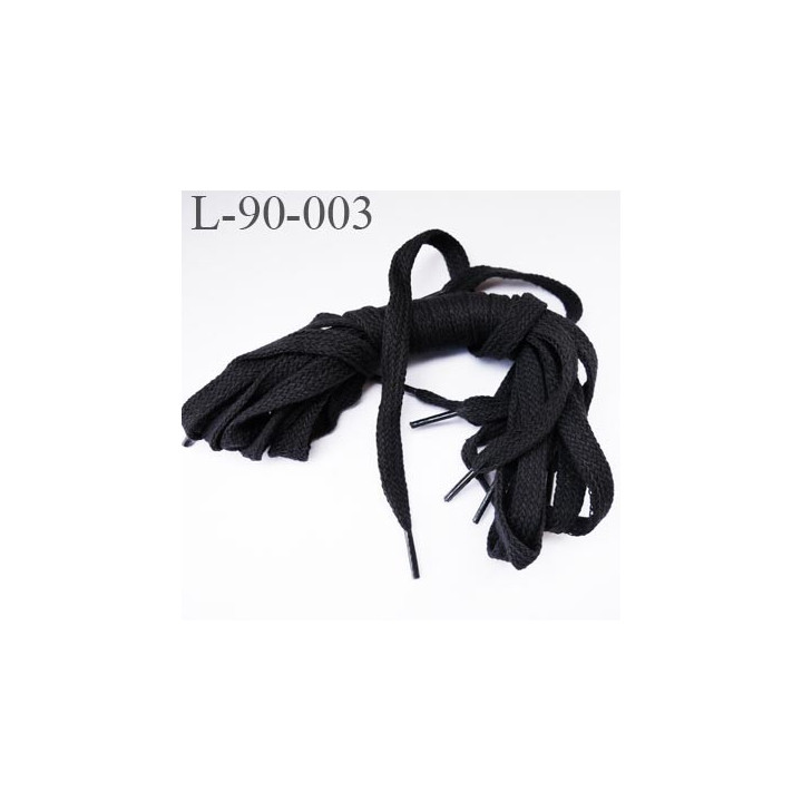 Lacet plat couleur noir longueur 89 cm largeur 10 mm prix pour une paire