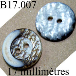 bouton 17 mm  couleur gris et marron marbré brillant  diamètre 17 millimètres