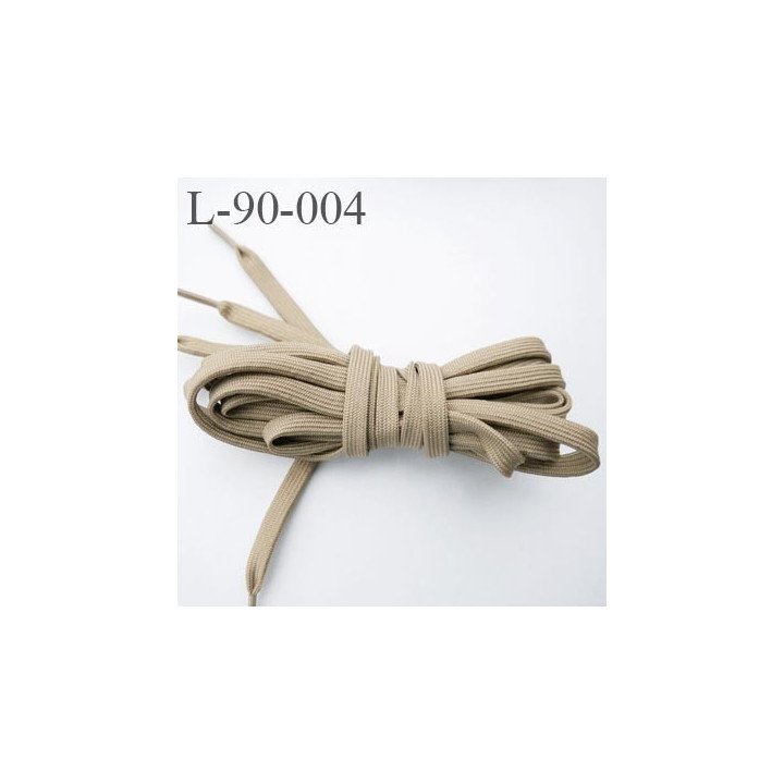 Lacet plat ovalisé 91 cm couleur beige kaki longueur 91 cm largeur 60 mm