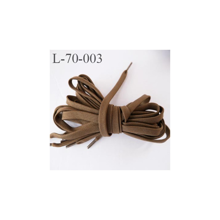 Lacet plat ovalisé 70 cm couleur noisette longueur 70 cm largeur 70 mm prix pour une paire