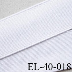 Elastique 40 mm plat très très belle qualité couleur blanc brillant forte élasticité style brodé largeur 40 mm prix au mètre