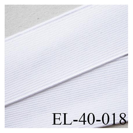 Elastique 40 mm plat très très belle qualité couleur blanc brillant forte élasticité style brodé largeur 40 mm prix au mètre
