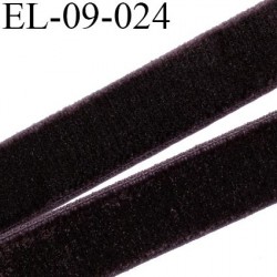 élastique lingerie 9 mm couleur marron foncé largeur 9 mm très doux style velours prix au mètre