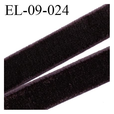 élastique lingerie 9 mm couleur marron foncé largeur 9 mm très doux style velours prix au mètre
