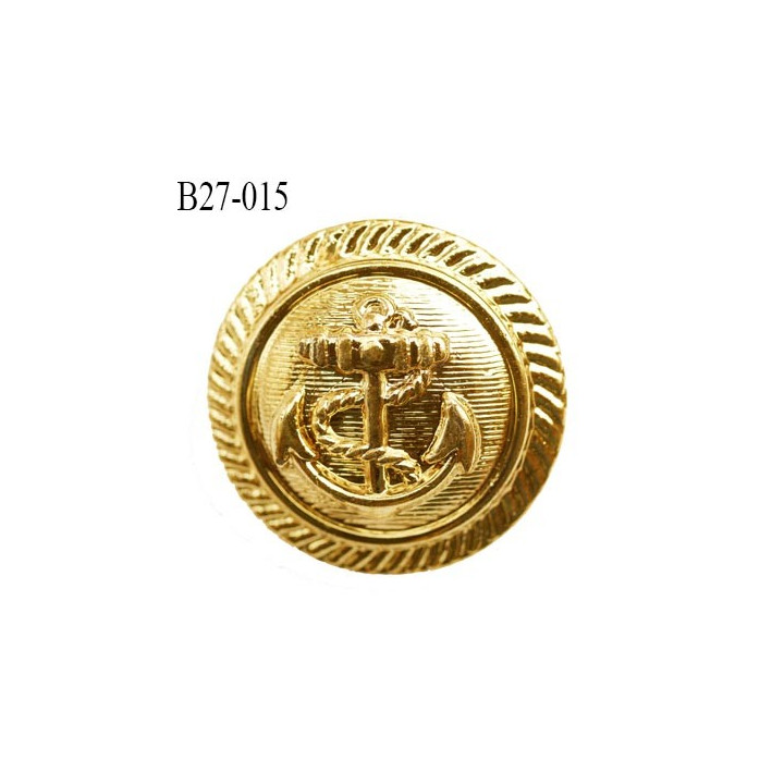 bouton 27 mm couleur or doré brillant en pvc très joli ancre marine la couleur  est celle d'une pièce d'or diamètre 27 mm