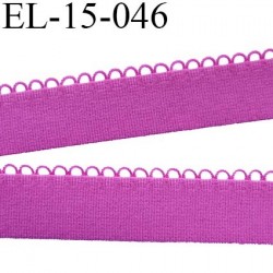 Elastique picot 15 mm bretelle lingerie doux forte élasticité couleur pivoine fushia largeur elastique 15 mm prix au mètre
