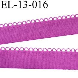 Elastique picot 13 mm bretelle et lingerie doux et forte élasticité couleur pivoine fushia largeur  13 mm  prix au mètre