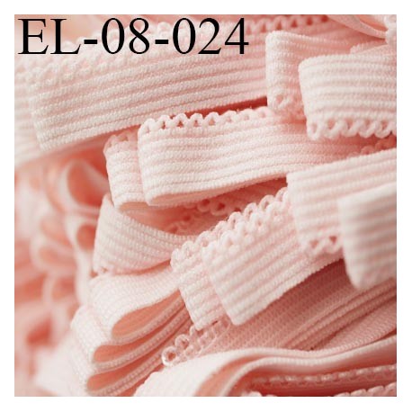 Elastique 8 mm picot lingerie couleur rose pétale largeur 8 mm avec picot largeur 2 mm prix au mètre
