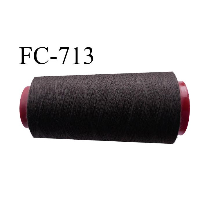 Cone de 5000 m fil polyester n° 120 couleur marron longueur de 5000 mètres bobiné en France