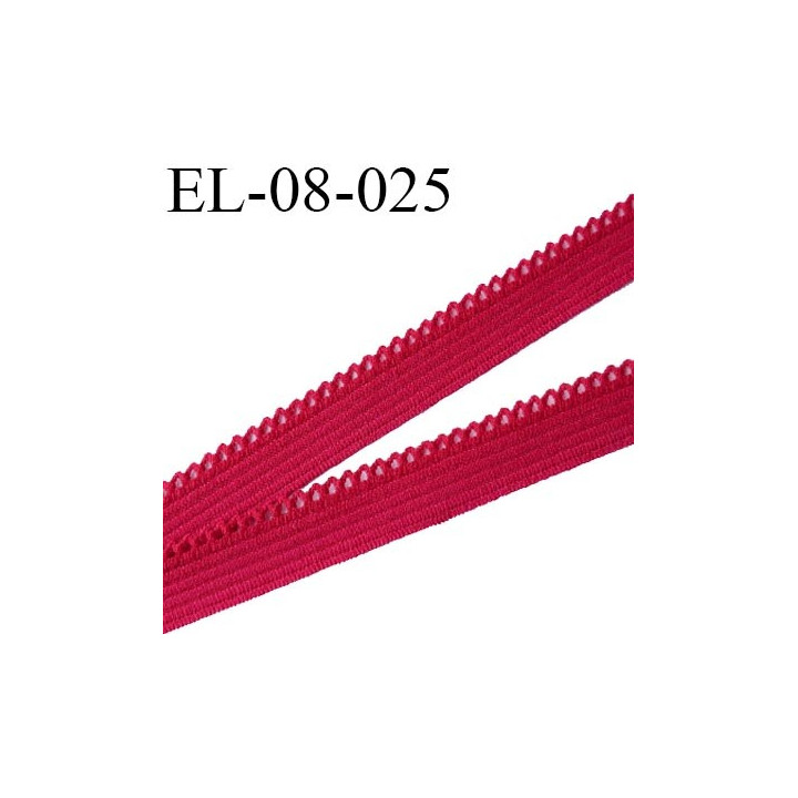 Elastique 08 mm picot lingerie couleur groseille largeur picot 1 mm prix au mètre