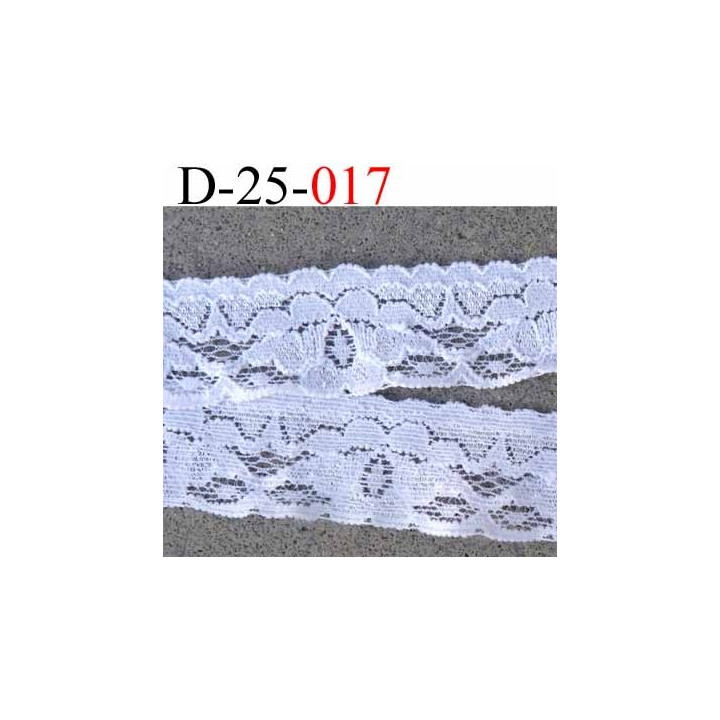 dentelle 25 mm synthétique lycra élastique couleur écru largeur 25 mm vendu au mètre