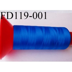 Cone 2500 m fil mousse polyamide n°120 couleur bleu lumineux longueur 2500 mètres bobiné en France