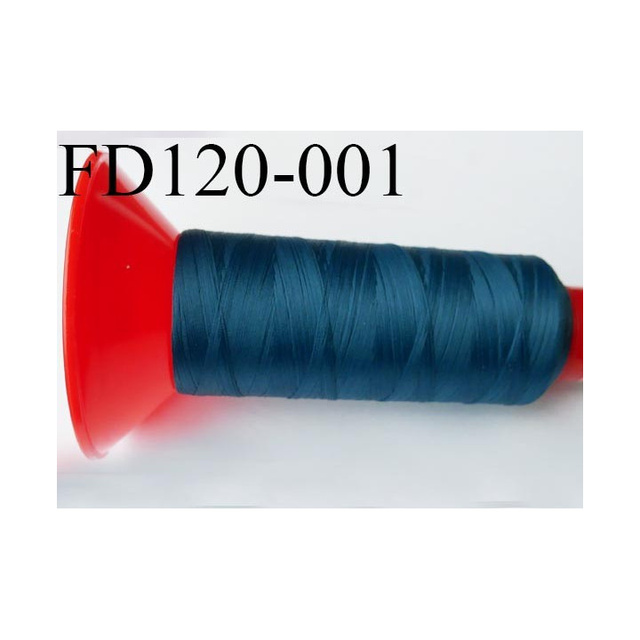 Cone 2500 m fil mousse polyamide n°120 couleur bleu  longueur 2500 mètres  bobiné en France