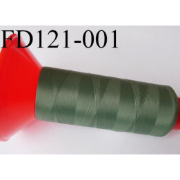 Cone 2500 m fil mousse polyamide n°120 couleur vert kaki  longueur 2500 mètres  bobiné en France