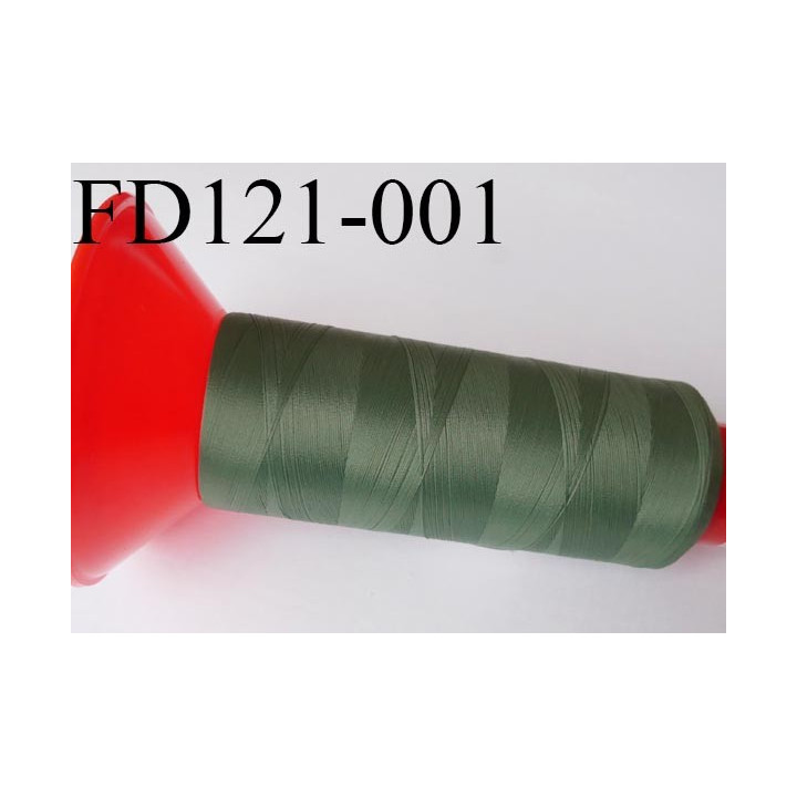 Cone 2500 m fil mousse polyamide n°120 couleur vert kaki  longueur 2500 mètres  bobiné en France