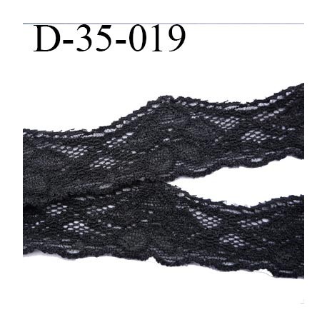 dentelle 35 mm lycra noir élastique extensible douce et souple largeur 35 mm prix au mètre