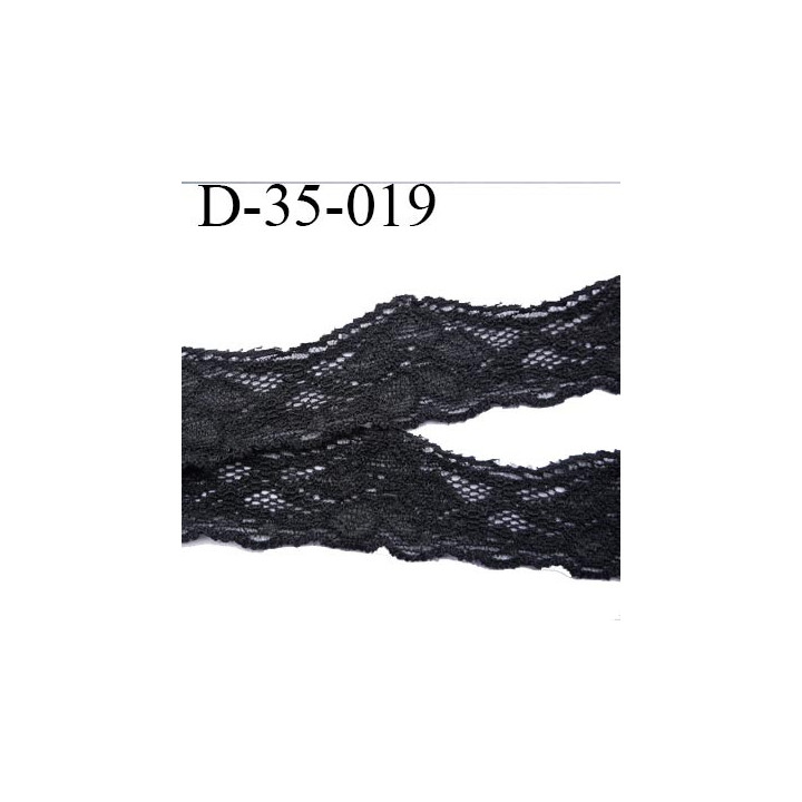 dentelle 35 mm lycra noir élastique extensible douce et souple largeur 35 mm  prix au mètre