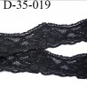 dentelle 35 mm lycra noir élastique extensible douce et souple largeur 35 mm prix au mètre