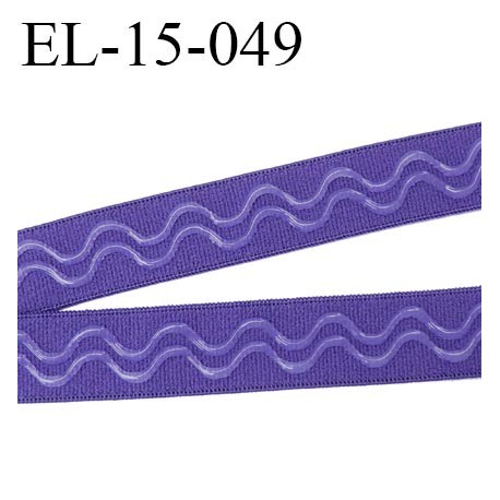 Elastique 15 mm anti-glisse bretelle et lingerie forte élasticité couleur iris violet haut de gamme largeur 15 mm prix au mètre