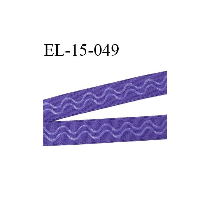 Elastique 15 mm anti-glisse bretelle et lingerie forte élasticité couleur iris violet haut de gamme largeur 15 mm prix au mètre