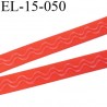 Elastique 15 mm anti-glisse bretelle lingerie forte élasticité couleur coquelicot orangé haut de gamme 15 mm prix au mètre