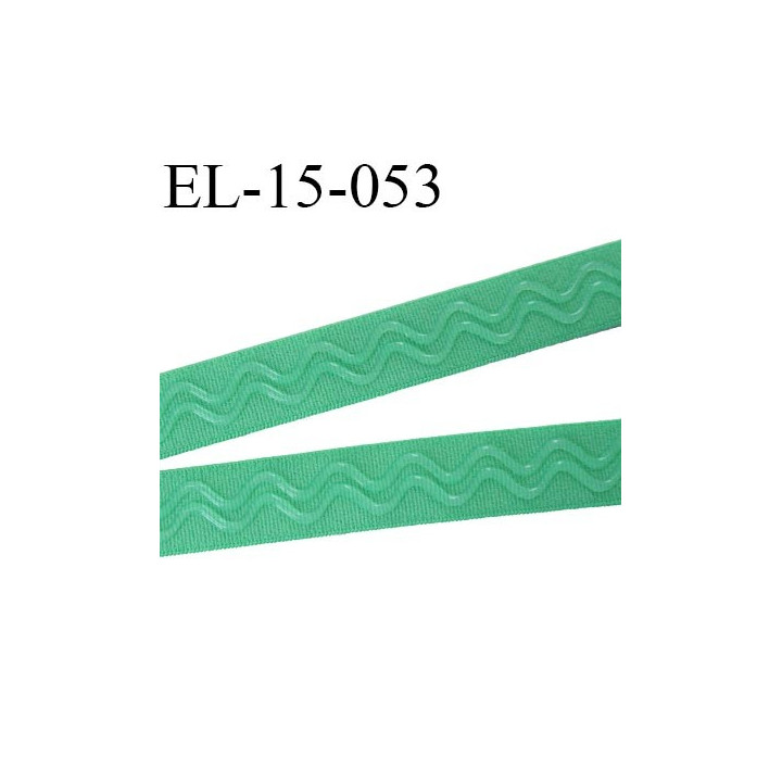 Elastique 15 mm anti-glisse lingerie forte élasticité couleur lagune vert haut de gamme largeur 15 mm prix au mètre