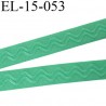 Elastique 15 mm anti-glisse lingerie forte élasticité couleur lagune vert haut de gamme largeur 15 mm prix au mètre