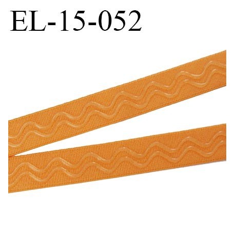 Elastique 15 mm anti-glisse lingerie forte élasticité couleur mangue jaune haut de gamme largeur 15 mm prix au mètre