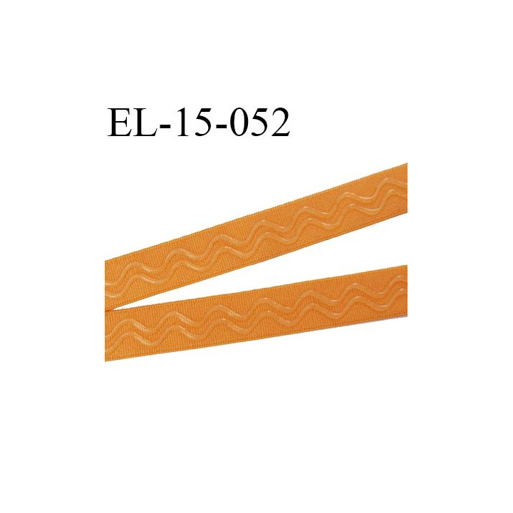 Elastique 15 mm anti-glisse lingerie forte élasticité couleur mangue jaune haut de gamme largeur 15 mm prix au mètre