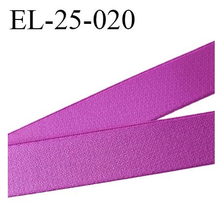 Elastique 25 mm bretelle et lingerie couleur pivoine brillant très beau élasticité 40 % largeur 25 mm prix au mètre