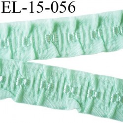 Elastique 16 mm froncé bretelle et lingerie couleur vert aqua élasticité 40 % dessous très doux largeur 16 mm prix au mètre