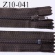 fermeture zip longueur 10 cm couleur marron foncé non séparable largeur 2.4 cm glissière nylon largeur 4 mm