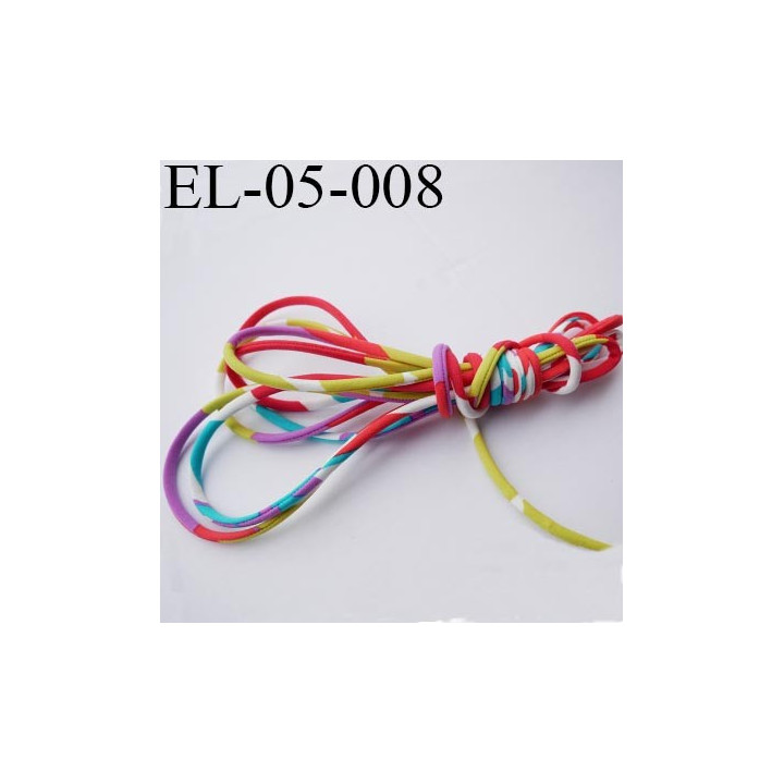 Cordon élastique 5 mm ou Cache Armature  underwire casing galon couleur multicolore lycra extensible diamètre 5 mm haut de gamme