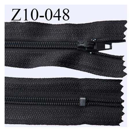 fermeture zip longueur 10 cm couleur anthracite non séparable largeur 2.4 cm glissière nylon largeur 4 mm